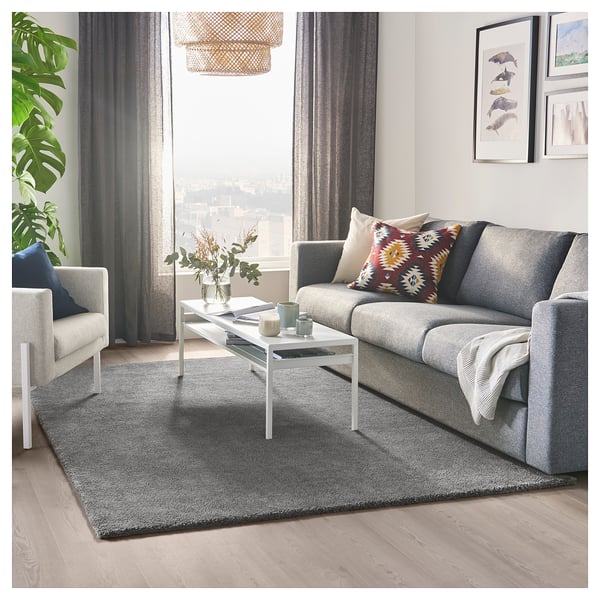 STOENSE Rug, low pile, medium gray, 5 ' 7 "x7 ' 10 "