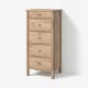 STOREMOLLA 5-drawer chest, gray-brown stained, 24 3/4x19 5/8x51 5/8 "