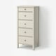 STOREMOLLA 5-drawer chest, light gray-beige stained, 24 3/4x19 5/8x51 5/8 "