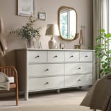 STOREMOLLA 8-drawer dresser, light gray-beige stained, 67 3/8x19 5/8x35 7/8 "