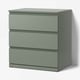 STORKLINTA 3-drawer chest, gray/green/anchor/unlock-function, 27 1/2x18 7/8x29 1/2 "
