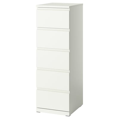 STORKLINTA 5-drawer chest, white/anchor/unlock-function, 15 3/4x18 7/8x47 1/4 "