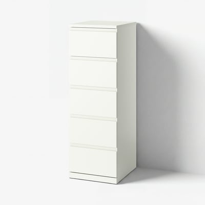 STORKLINTA 5-drawer chest, white/anchor/unlock-function, 15 3/4x18 7/8x47 1/4 "