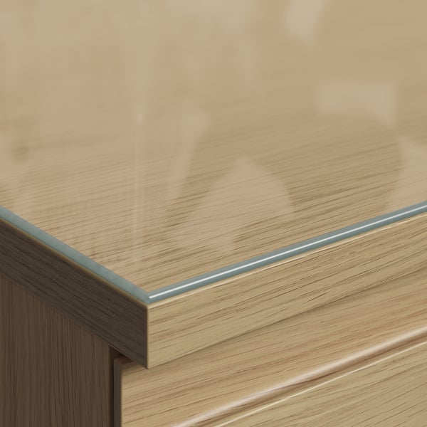 STORKLINTA Glass top, transparent, 15 3/4x18 7/8 "