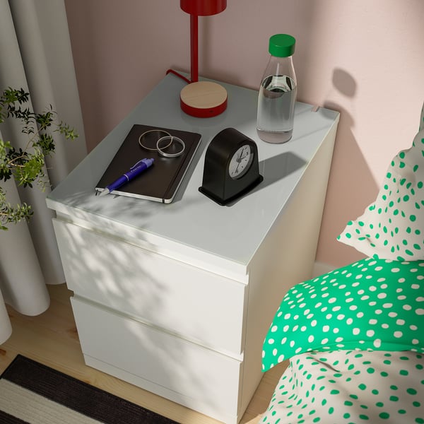 STORKLINTA Glass top, transparent, 15 3/4x18 7/8 "