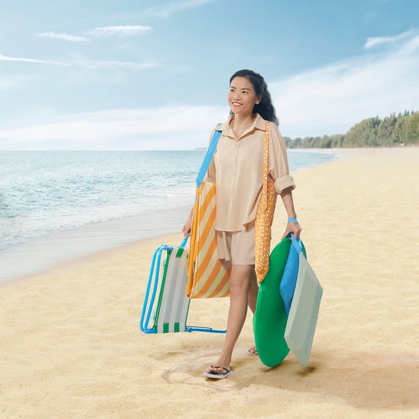 STRANDÖN patio umbrella, yellow/white dotted, 140 cm (551/8") IKEA CA