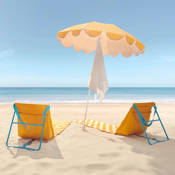 STRANDÖN patio umbrella, yellow/white dotted, 140 cm (551/8") IKEA CA