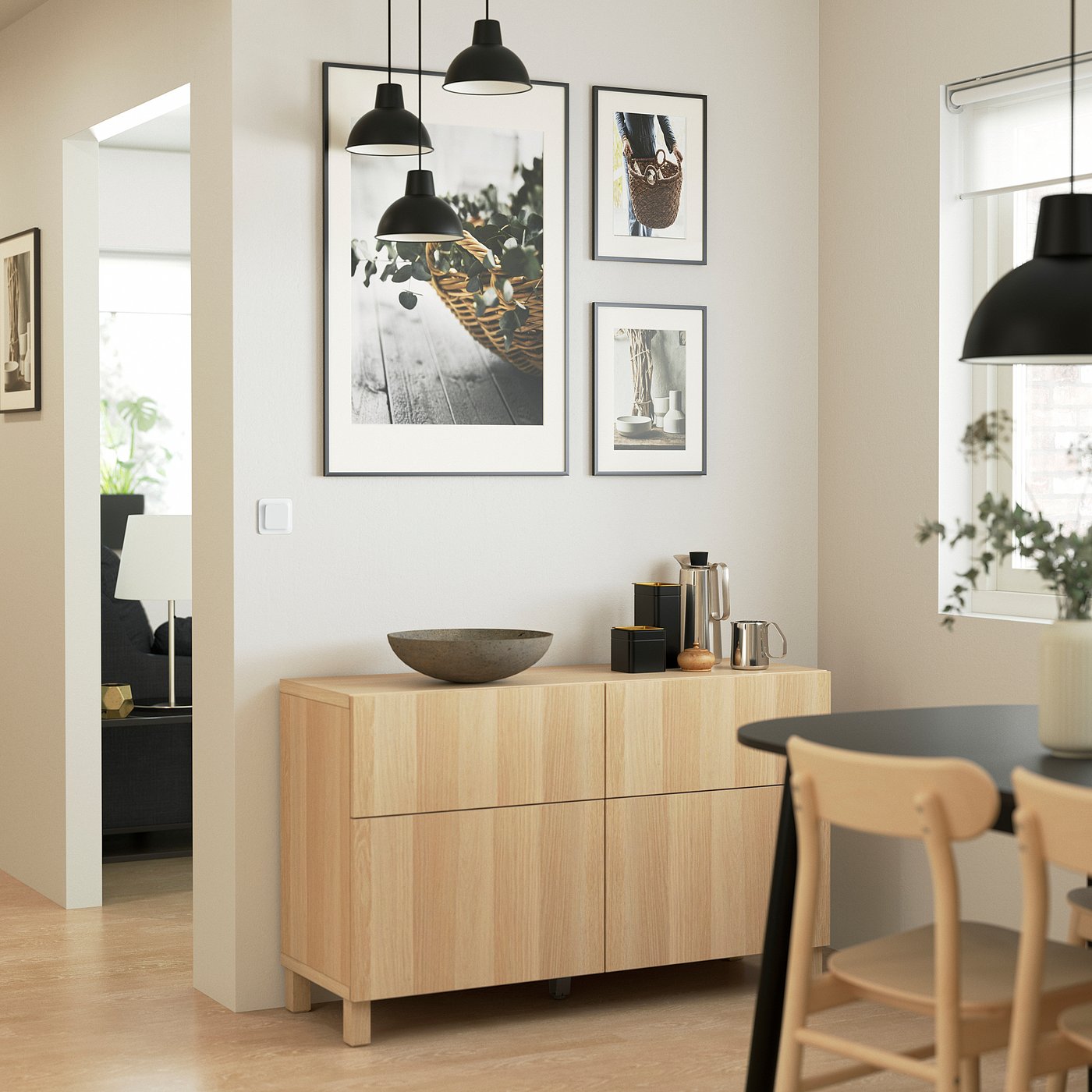 STUBBARP leg, white stained oak effect - IKEA CA