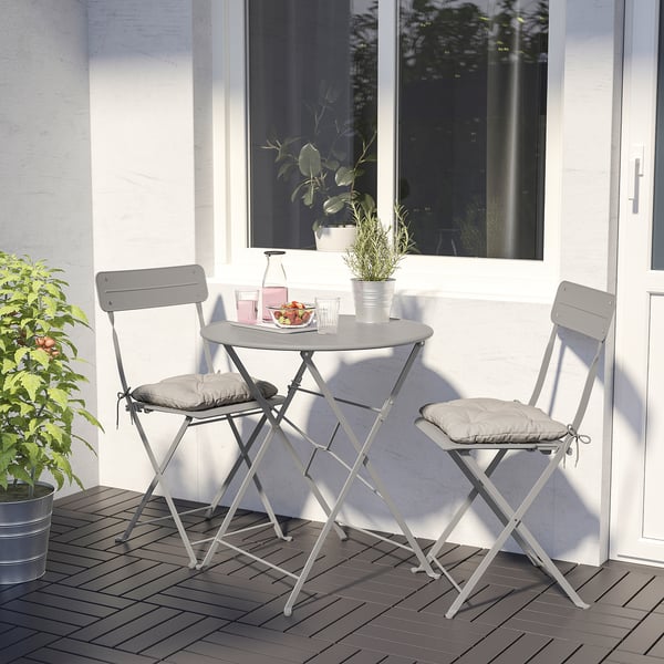SUNDSÖ bistro set, outdoor, gray/Kuddarna gray - IKEA CA