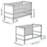 SUNDVIK Crib, gray, 27 1/2x52 "