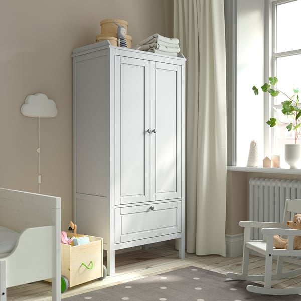 SUNDVIK Wardrobe, gray, 31 1/2x19 5/8x67 3/8 "