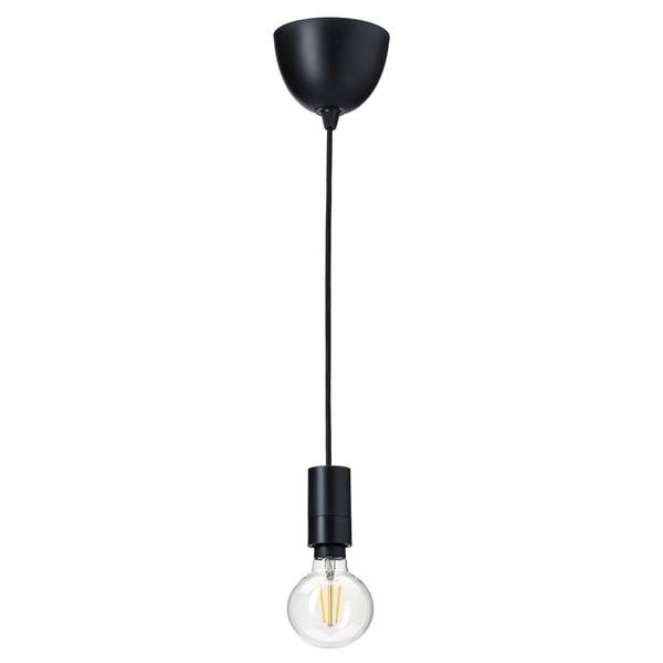 SUNNEBY / TRÅDFRI pendant lamp with LED bulb, black/smart warm white - IKEA  CA