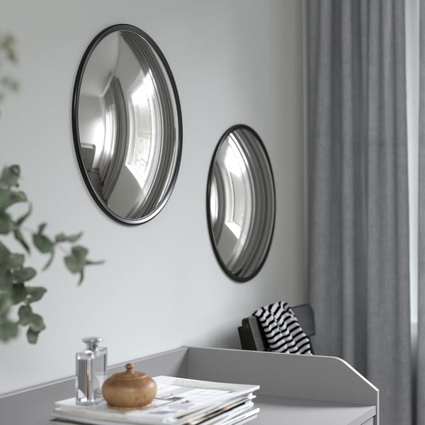 SVARTBJÖRK decorative convex mirror, black, 41 cm (161/8) - IKEA CA