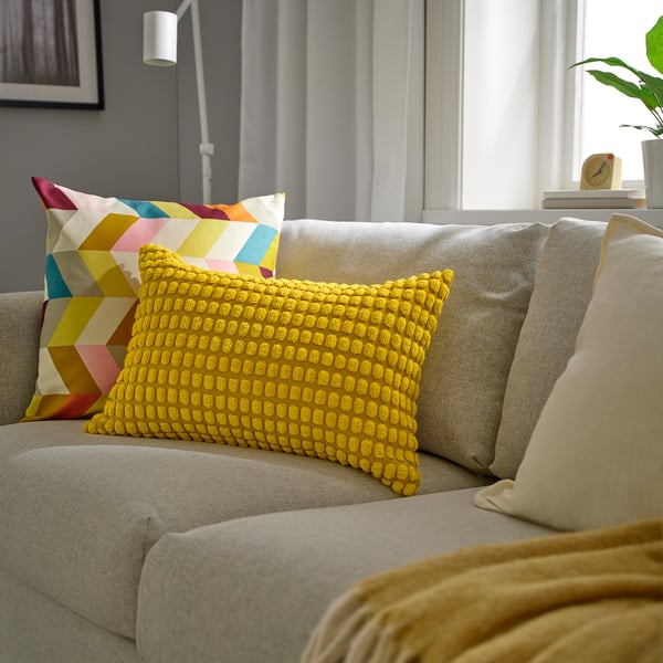 SVARTPOPPEL Cushion cover, yellow, 16x23 "