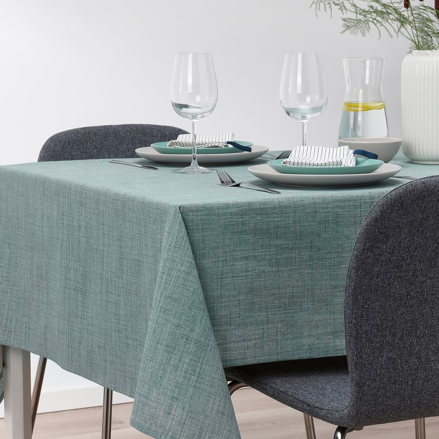 SVARTSENAP tablecloth, greenblue, 145x240 cm (57x94") IKEA CA