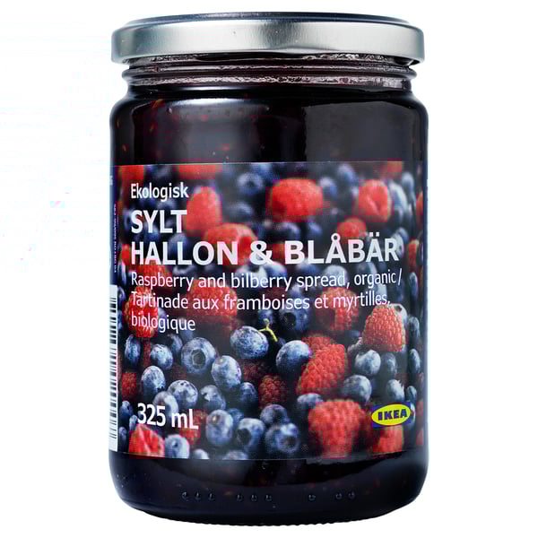 SYLT HALLON & BLÅBÄR Rasp- and bilberry spread, organic, 11 oz