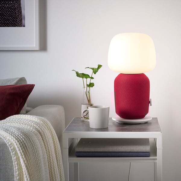 SYMFONISK Cover for table lamp speaker - red - IKEA