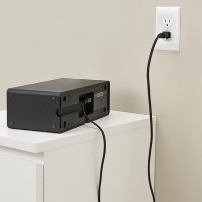 SYMFONISK Power supply cord, textile/black, 11 ' 6 "