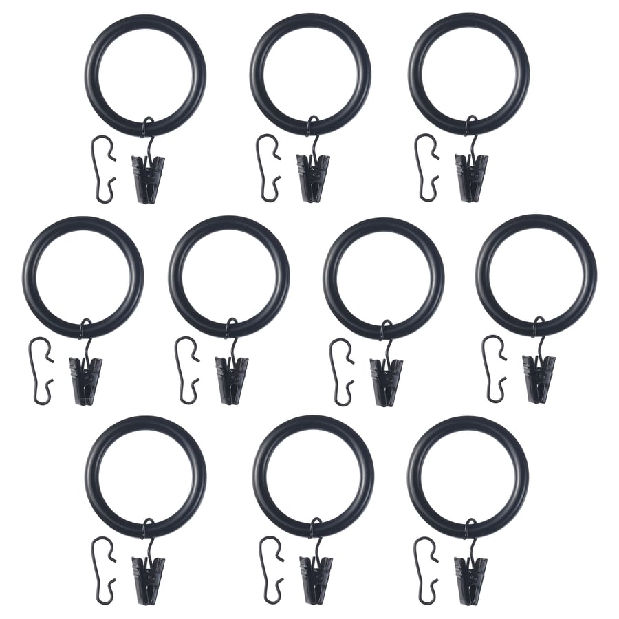 SYRLIG curtain ring with clip and hook, black, 38 mm (11/2") IKEA CA
