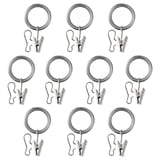 SYRLIG Curtain ring with clip and hook, nickel plated, 1 "