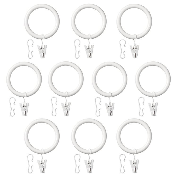 SYRLIG curtain ring with clip and hook, white, 38 mm (11/2") IKEA CA