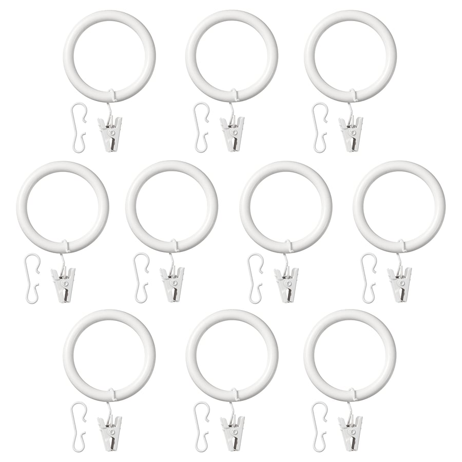 SYRLIG curtain ring with clip and hook, white, 38 mm (11/2") IKEA CA