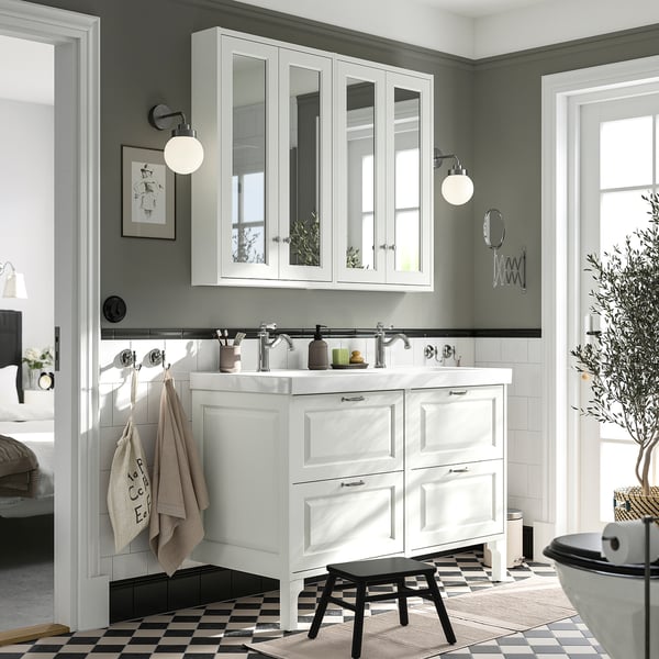 TÄNNFORSEN / ORRSJÖN Sink cab/sink/faucets, white, 49x21 3/4x34 5/8 "