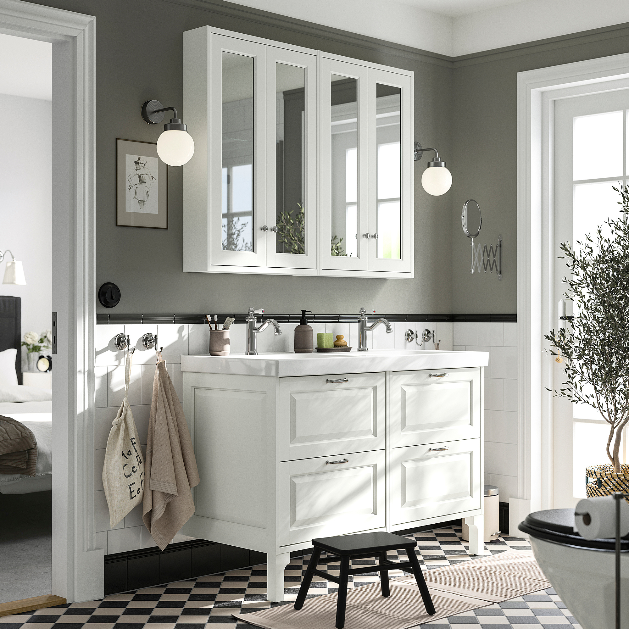 TÄNNFORSEN / ORRSJÖN Sink cab/sink/faucets, white, 49x21 3/4x34 5/8 "