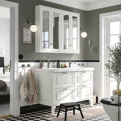 TÄNNFORSEN / ORRSJÖN Sink cab/sink/faucets, white, 49x21 3/4x34 5/8 "
