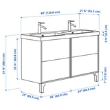 TÄNNFORSEN / ORRSJÖN Sink cab w drawers/sink/tap, light gray, 49x21 3/4x34 5/8 "