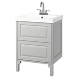 TÄNNFORSEN / ORRSJÖN Sink cab w drawers/sink/tap, light gray, 25x21 3/4x34 5/8 "