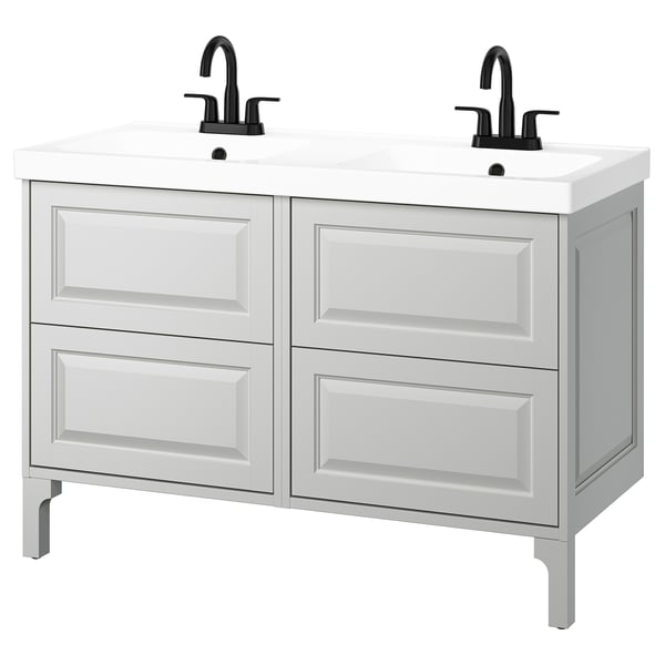 TÄNNFORSEN / ORRSJÖN Sink cab w drawers/sink/tap, light gray, 49x21 3/4x34 5/8 "