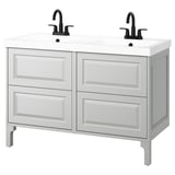 TÄNNFORSEN / ORRSJÖN Sink cab w drawers/sink/tap, light gray, 49x21 3/4x34 5/8 "