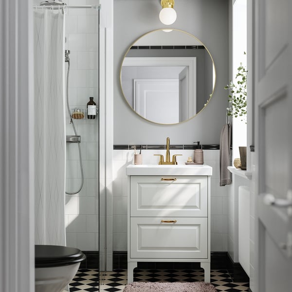 TÄNNFORSEN / ORRSJÖN Sink cab w drawers/sink/tap, white, 25x21 3/4x34 5/8 "