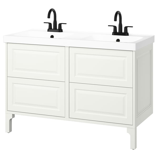 TÄNNFORSEN / ORRSJÖN Sink cab w drawers/sink/tap, white, 49x21 3/4x34 5/8 "