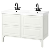 TÄNNFORSEN / ORRSJÖN Sink cab w drawers/sink/tap, white, 49x21 3/4x34 5/8 "