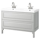 TÄNNFORSEN / ORRSJÖN Sink cab w drawers/sink/taps, light gray, 49x21 3/4x34 5/8 "