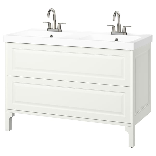 TÄNNFORSEN / ORRSJÖN Sink cab w drawers/sink/taps, white, 49x21 3/4x34 5/8 "