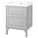 TÄNNFORSEN light grey bathroom vanity, 2 drawers, ceramic sink, classic design.