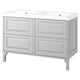 Double grey bathroom vanity, TÄNNFORSEN, light grey, wood, rectangular, contemporary design.