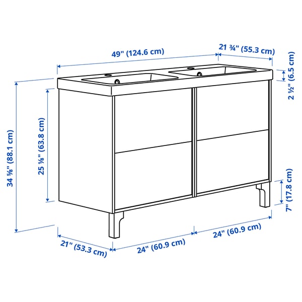 TÄNNFORSEN / ORRSJÖN Vanity with drawers