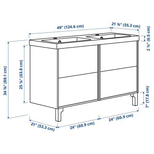 TÄNNFORSEN / ORRSJÖN Vanity with drawers