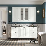 TÄNNFORSEN / RUTSJÖN Sink cab/sinks/faucet, white/black marble effect, 61x21 1/2x30 1/8 "