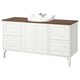 Option: TÄNNFORSEN / RUTSJÖN Sink cab/sinks/faucet, white/brown walnut effect, 61x21 1/2x37 1/8 "