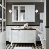 TÄNNFORSEN / RUTSJÖN Sink cab/sinks/faucet, white/brown walnut effect, 49x21 1/2x37 1/8 "