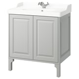 TÄNNFORSEN / RUTSJÖN Sink cab w doors/sink/tap, light gray, 31 3/8x21 7/8x36 3/4 "