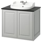 TÄNNFORSEN / RUTSJÖN Sink cab w drawers/sink/tap, light gray/black marble effect, 31x21 1/2x30 1/8 "