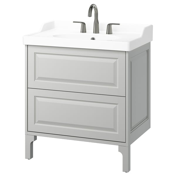 TÄNNFORSEN / RUTSJÖN Sink cab w drawers/sink/tap, light gray, 31 3/8x21 7/8x36 3/4 "