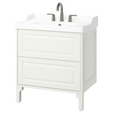 TÄNNFORSEN / RUTSJÖN Sink cab w drawers/sink/tap, white, 31 3/8x21 7/8x36 3/4 "