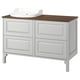 TÄNNFORSEN / RUTSJÖN Vanity, light gray/brown walnut effect, 49x21 1/2x37 1/8 "